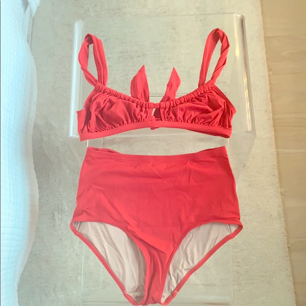 Three Graces London Red High-Waist Bridget Bikini